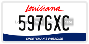 597GXC  license plate in LA