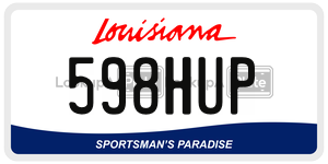 598HUP  license plate in LA