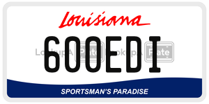 600EDI license plate in Louisiana