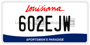 602EJW license plate in Louisiana