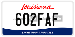 602FAF  license plate in LA