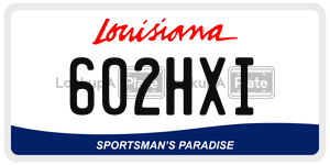 602HXI license plate in Louisiana
