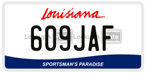 609JAF  license plate in LA