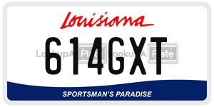 614GXT license plate in Louisiana