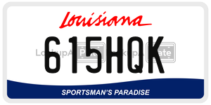 615HQK license plate in Louisiana
