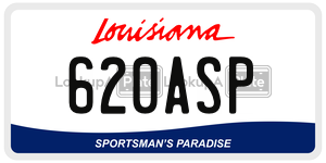 620ASP license plate in Louisiana