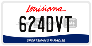 624DVT license plate in Louisiana