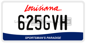 625GVH license plate in Louisiana