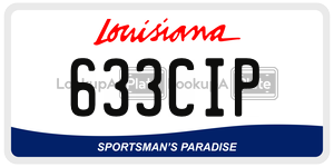 633CIP license plate in Louisiana