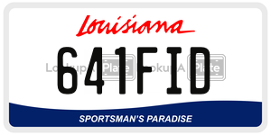 641FID license plate in Louisiana
