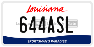 644ASL license plate in Louisiana