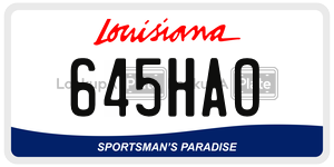 645HAO license plate in Louisiana