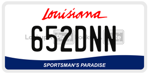652DNN license plate in Louisiana