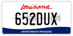 652DUX license plate in Louisiana