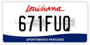 671FUQ  license plate in LA