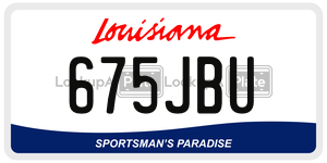 675JBU license plate in Louisiana