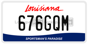 676GQM license plate in Louisiana