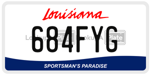 684FYG license plate in Louisiana