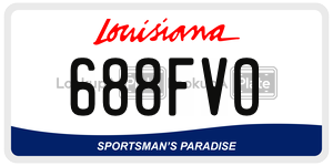688FVO license plate in Louisiana