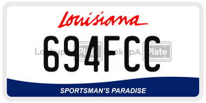 694FCC license plate in Louisiana