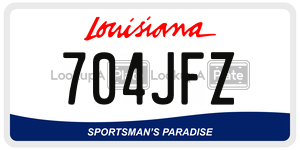 704JFZ license plate in Louisiana
