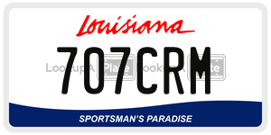 707CRM license plate in Louisiana