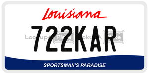 722KAR  license plate in LA
