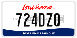 724DZQ license plate in Louisiana