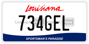 734GEL license plate in Louisiana