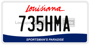 735HMA license plate in Louisiana
