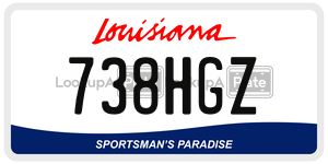 738HGZ license plate in Louisiana