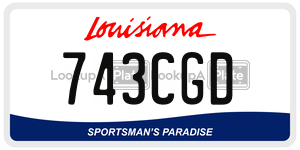 743CGD license plate in Louisiana