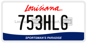 753HLG license plate in Louisiana