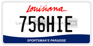 756HIE license plate in Louisiana