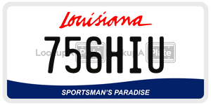 756HIU license plate in Louisiana