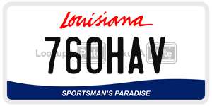 760HAV license plate in Louisiana