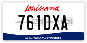 761DXA license plate in Louisiana