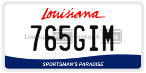 765GIM  license plate in LA