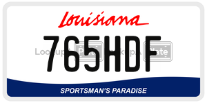 765HDF  license plate in LA