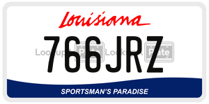766JRZ  license plate in LA