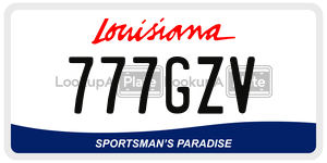 777GZV license plate in Louisiana