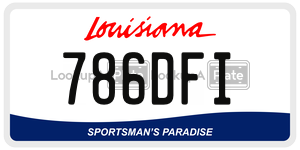 786DFI license plate in Louisiana