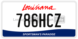 786HCZ license plate in Louisiana
