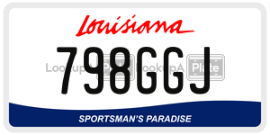 798GGJ license plate in Louisiana