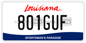 801GUF  license plate in LA