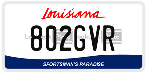 802GVR license plate in Louisiana