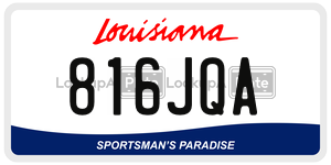 816JQA  license plate in LA