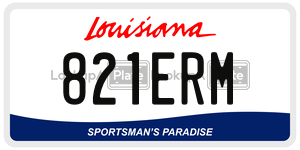 821ERM  license plate in LA