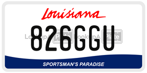 826GGU license plate in Louisiana
