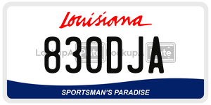 830DJA license plate in Louisiana